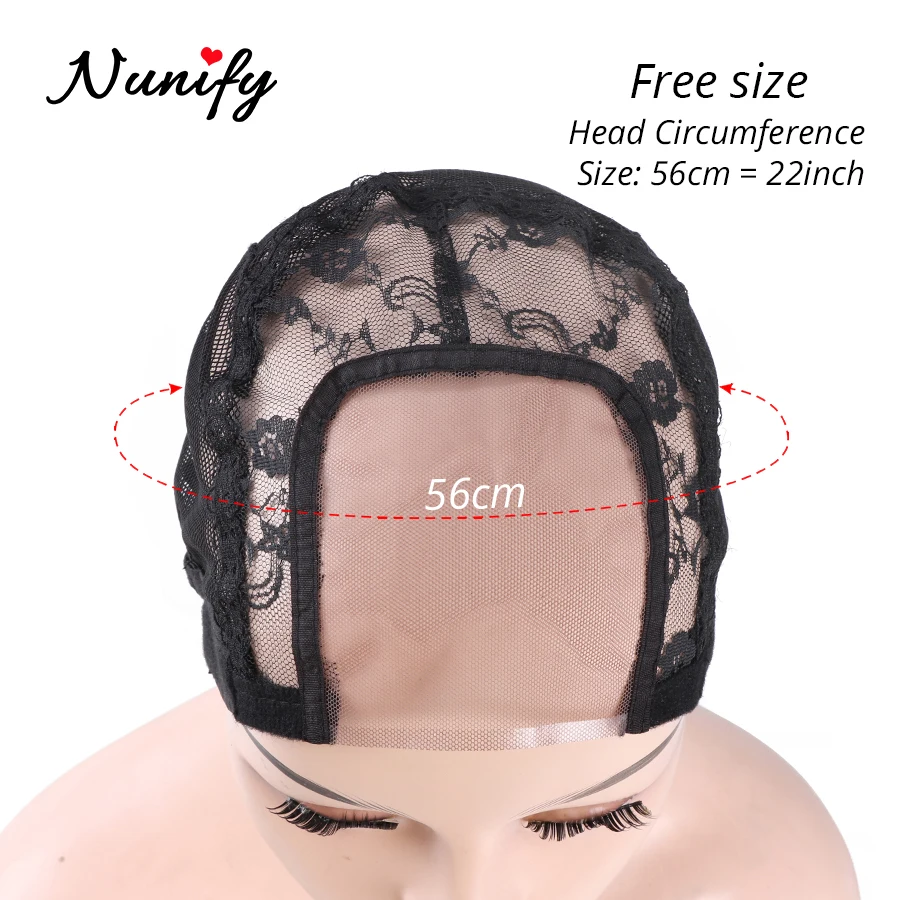 Nunify Ventilating Swiss Lace U Part Wig Cap For Making Wigs With  Adjustable Strap Free Size Black Hair Nets 1Pcs/Lot Wave Caps