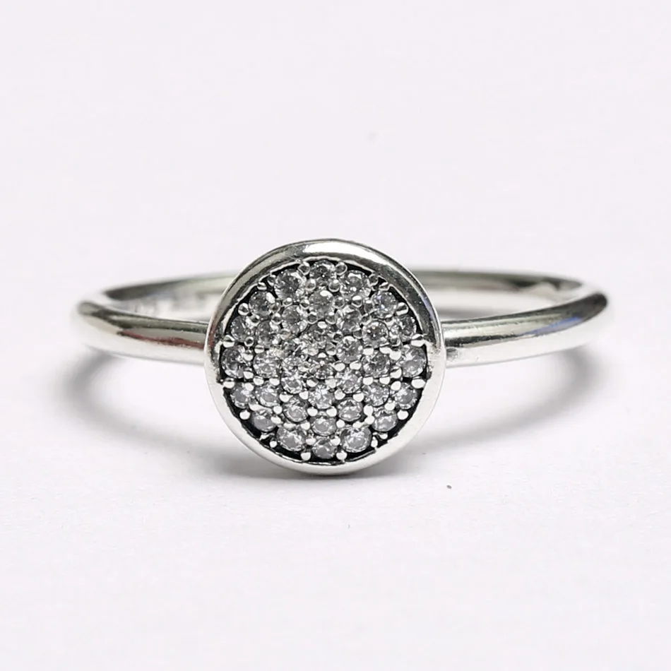 

Authentic 925 Sterling Silver Ring Pave-set Dazzling Droplet With Crystal Ring For Women Wedding Party Gift Fine Diy Jewelry