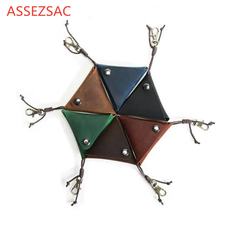 

Assez sac Retro mini coin purse men and women genuine leather classic coin bag storage bag solid color small walletCD5036/j