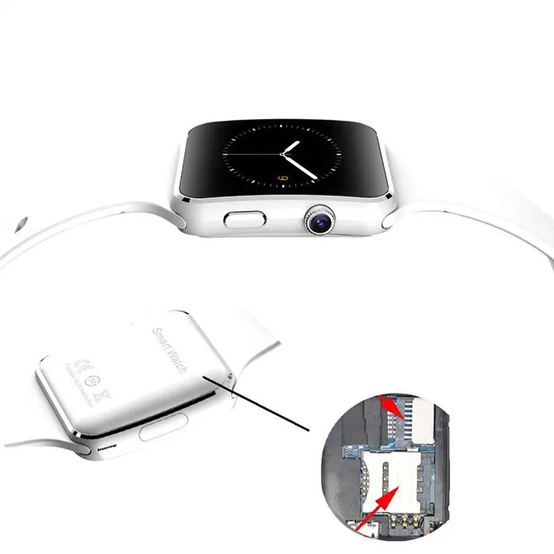 Bluetooth Смарт часы X6 Smartwatch для смартфонов на Android Поддержка SD 8G PK DZ09 GT08 iOS телефоны Sim