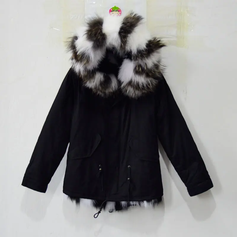 Special Offers New Arrival Male Black Parka Short Style Black & White Grid Joint Design Jacket