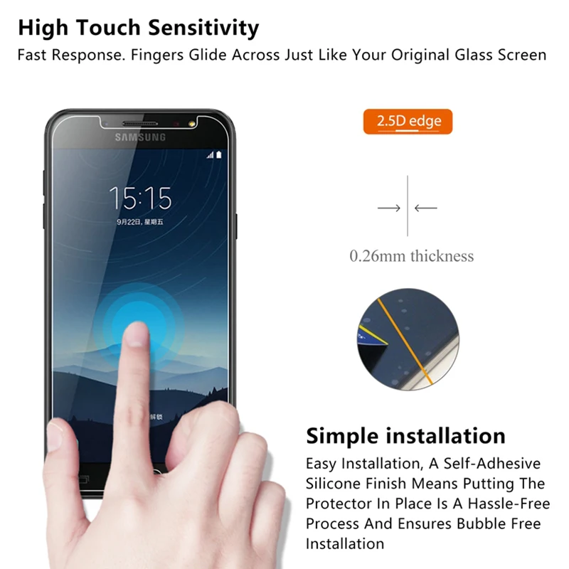 Прозрачное Защитное стекло для samsung A5 A520, защита экрана телефона для samsung A7 A710 A3 A8 A9 HD, закаленное стекло