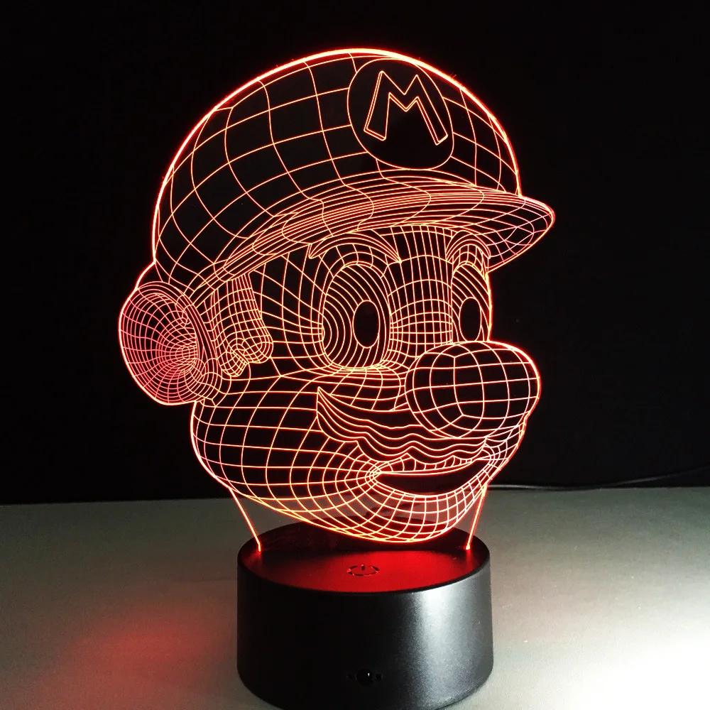 3D LED Super Mario Tischlampe Nachtlicht   Leselampe Schneller Transport 7 Farbe