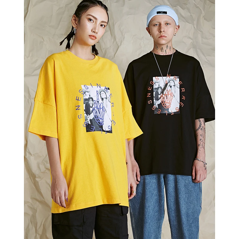 

2019 Dropshipping European American Character Short Sleeve T-Shirt Summer Men Ladies Hip Hop Sweatshirt Skateboard Tee Shirt
