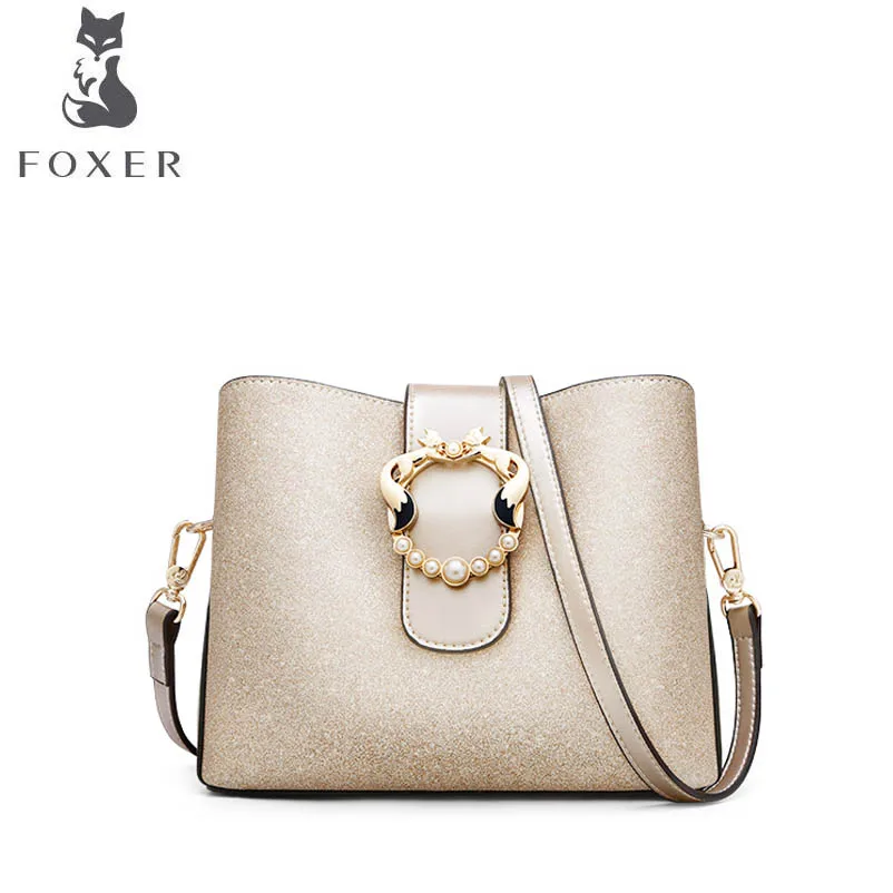 

FOXER Small fragrance bag female 2019 new large capacity bucket bag wandering bag shoulder Messenger bag