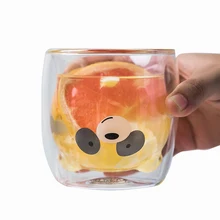 250 мл медведь термостойкая двойная стеклянная чашка для сока и молока Бытовая изоляционная Студенческая чашка Милая кошачья коготь чашка аксессуары для дома