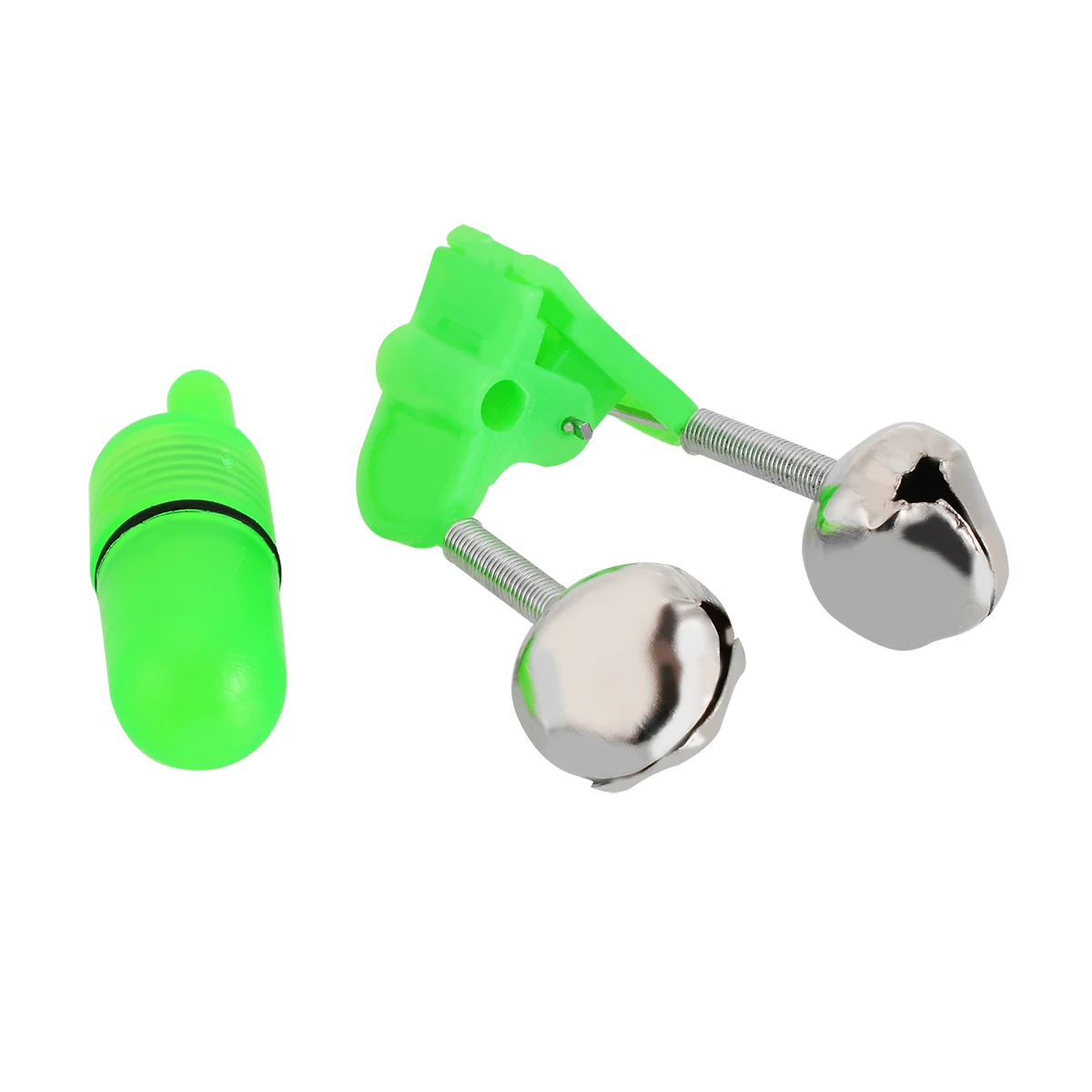 10Pcs/Lot Double Twin Bells Ring Bite Alarm Night Fishing Rod Tip LED Light Clip Outdoor Fishing Tackle Box Tools Random Color