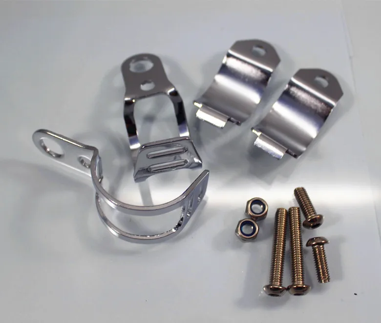 Silver Motorcycle Turn Signals Relocation Fork Clamps Mount Light Holder Lamp Mount Bracket for