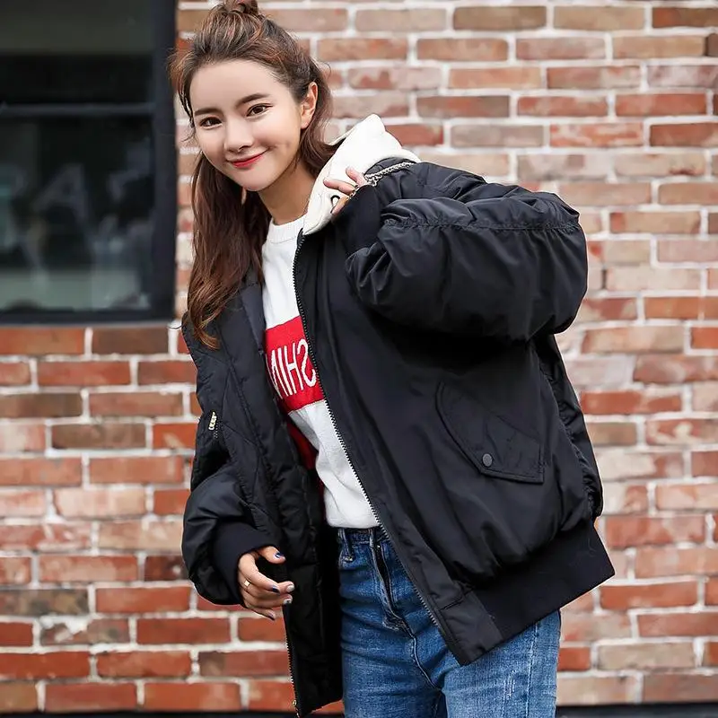 

2018 New Arrival Fashion Winter Jacket Women Hooded Outwear Oversize Autumn Female Coat Short Parka Casaco Feminino Inverno