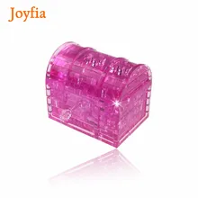 Joyfia tesouro engraçado baú diy quebra-cabeça de cristal 3d brinquedos educativos educativos para crianças quebra-cabeças brinquedos