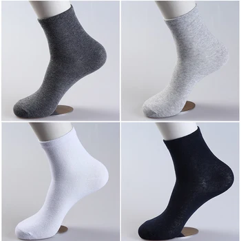 

1/3/5Pair All Seasons Men Short Socks Casual Solid Color Cotton Boat Socks Men Dress Business Casual Breathable Ankle Socks