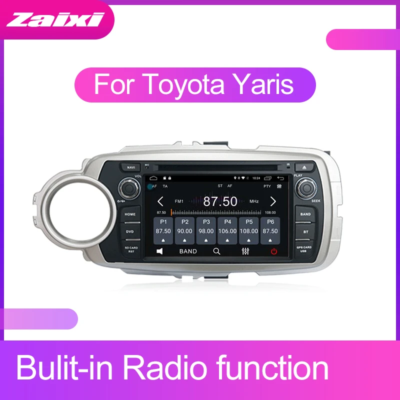 Clearance ZaiXi Android Car Multimedia player 2 Din WIFI GPS Navigation Autoradio For Toyota Yaris 2012 2013 GPS Radio BT WIFI 2