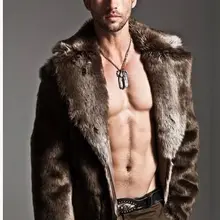 Зимняя мужская меховое пальто из норки с отложным воротником большого размера, пальто из норки, мужская длинная меховая верхняя одежда, Двусторонняя одежда, меховая куртка J143