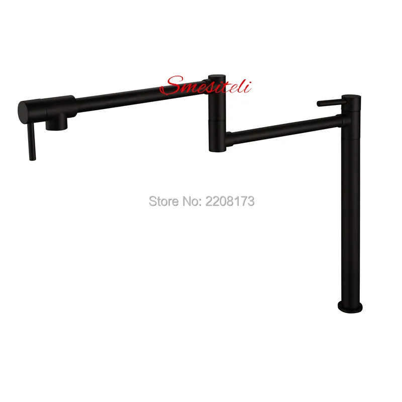 Smesiteli 100% Brass Double Jointed Swinging Spout Filler Folding Chrome Or Matte Black Finish Kitchen Bathroom Sink Faucet Smesiteli 100% Brass Double Jointed Swinging Spout Filler Folding Chrome Or Matte Black Finish Kitchen Bathroom Sink Faucet