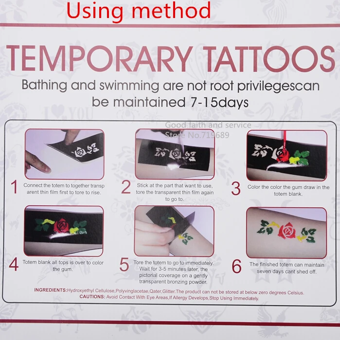 4 шт. Татуировка-картина конденсирующая жидкость клеевой гель 10 мл/бутылка для временной татуировка для тела emulatory татуаж