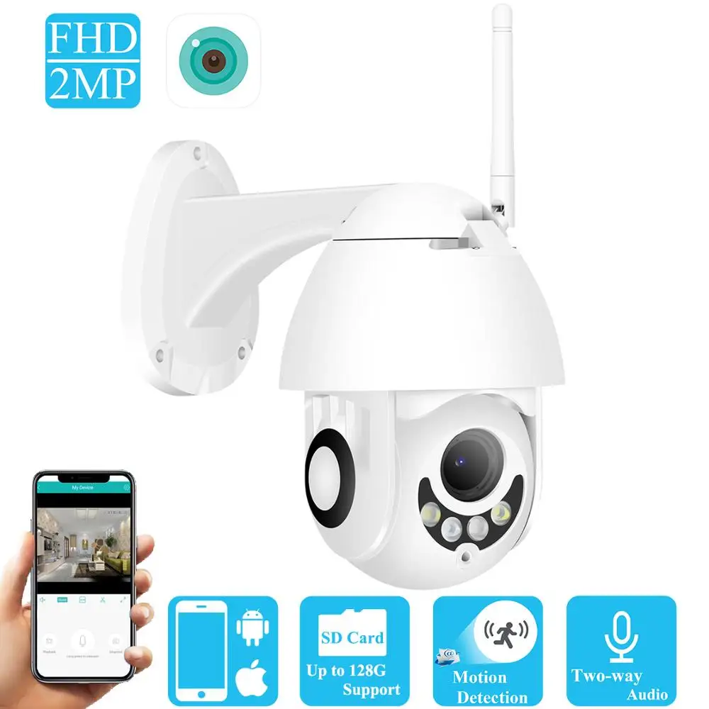 

BESDER WiFi IP Camera Full HD 1080P Wireless Wired PTZ Outdoor Speed Dome CCTV Security Camera support Two Way Audio App ICSee