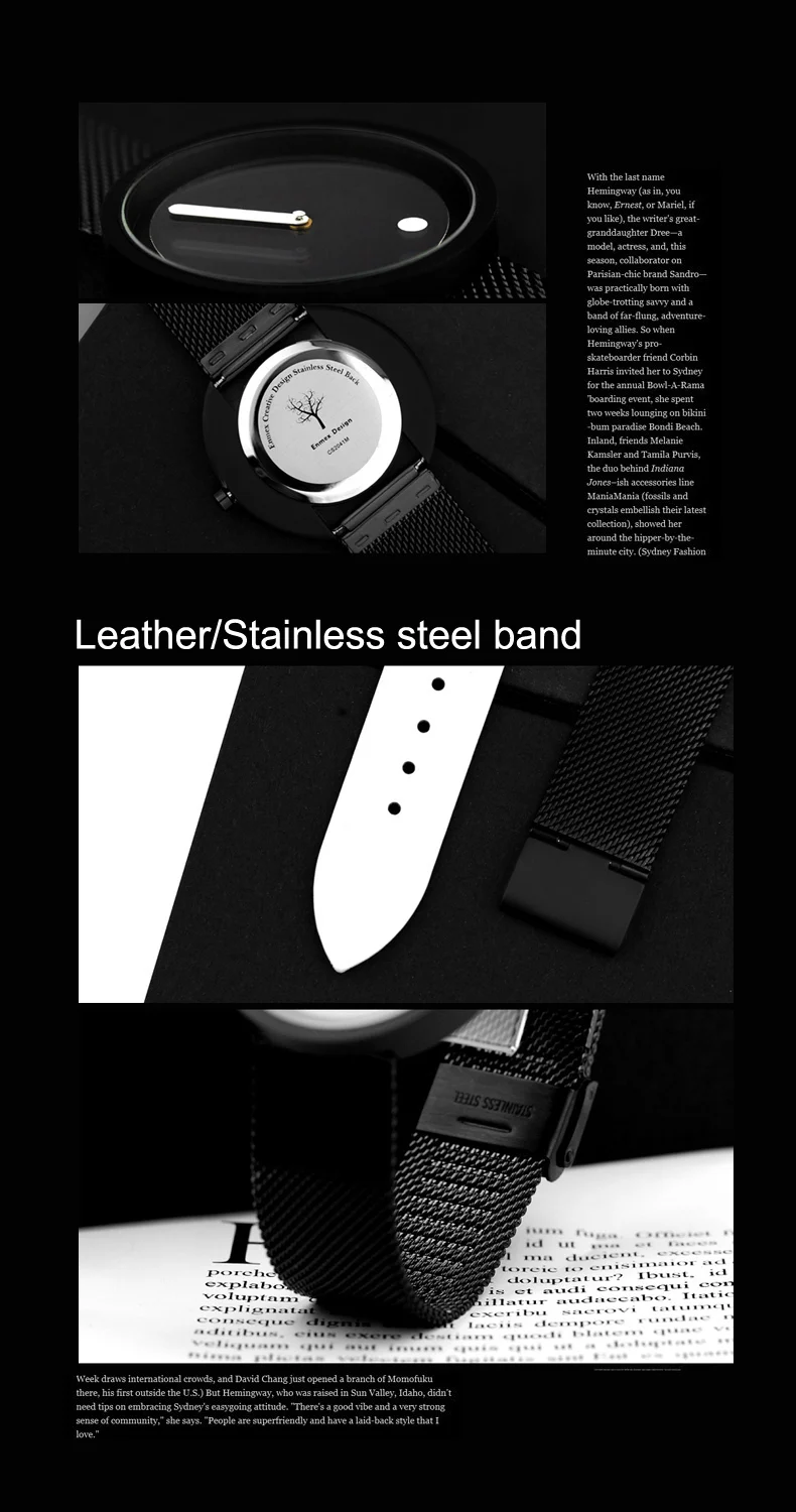 Подарок Enmex минималистичный стиль наручные часы Креативный дизайн точка и линия простой dail кожа стильный с кварцем модные часы