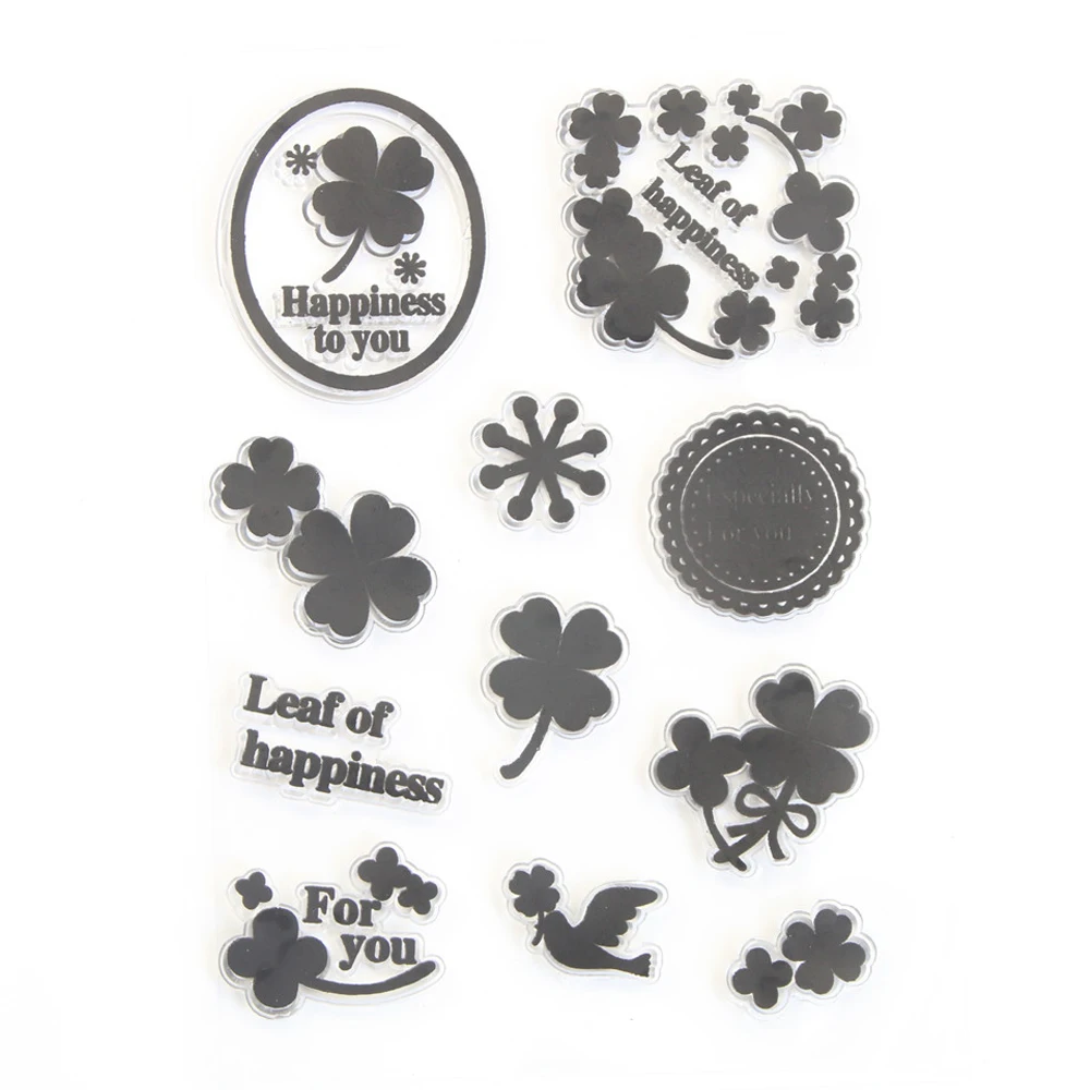 

1 PCS/LOT Leaf of Happiness Transparent Stamp Home Styles For DIY Scrapbooking/Card Making/ Decoration Supplies