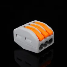 Free shipping 30Pcs PCT-213 3 Pin Universal compact wire wiring connector conductor terminal Electrical Contacts