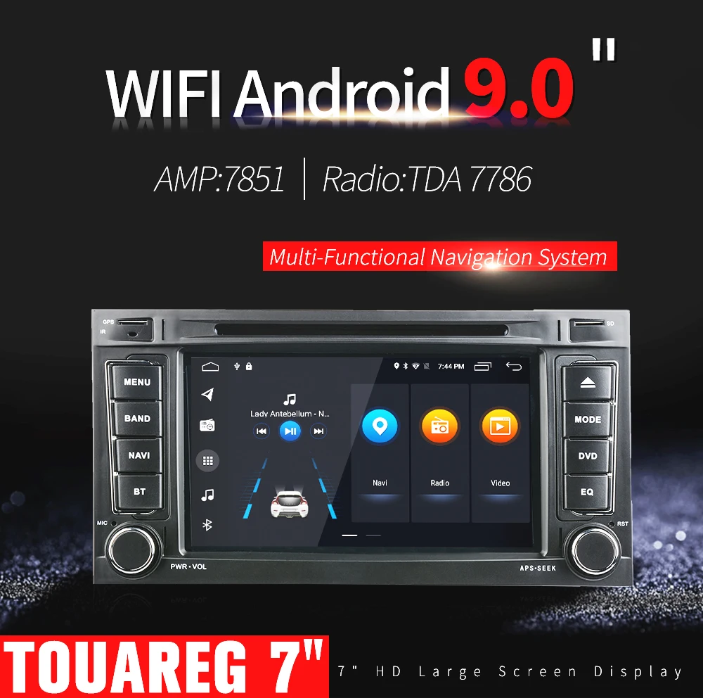 Cheap Kapud Car DVD Player with Buttons Touch Screen Stereo GPS Navi For Volkswagen Touarg with BT/MIC/DAB/OBD/Mirror Link 0