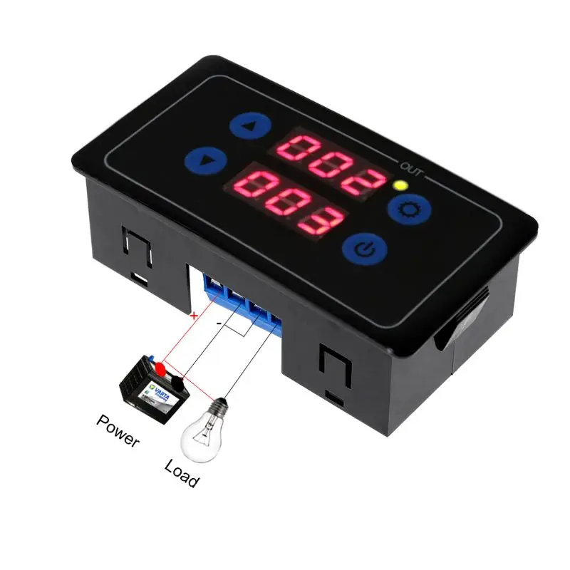 

0.1s - 999h Countdown Timer Programmable Cycle Control Module Time Dalay Relay 5V/12V/220V Optional Voltage