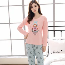 Новые зимние модные женские пижамы Mujer, хлопковые Пижамные комплекты для девочек с героями мультфильмов, теплая Женская домашняя одежда с длинным рукавом размера плюс M-XXXL