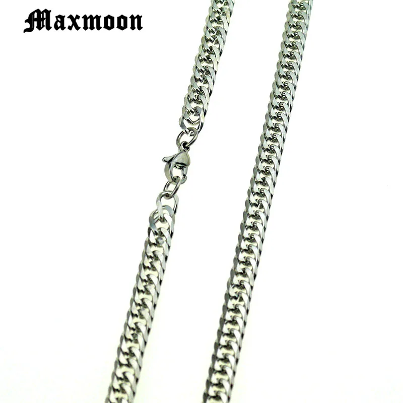Maxmoon Майами кубинские браслеты из нержавеющей стали мужские 7 мм плоские