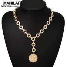 MANILAI модная подвеска из сплава ожерелье s для женщин металлическая массивная Длинная цепочка колье ожерелье золотого и серебряного цвета ювелирные аксессуары