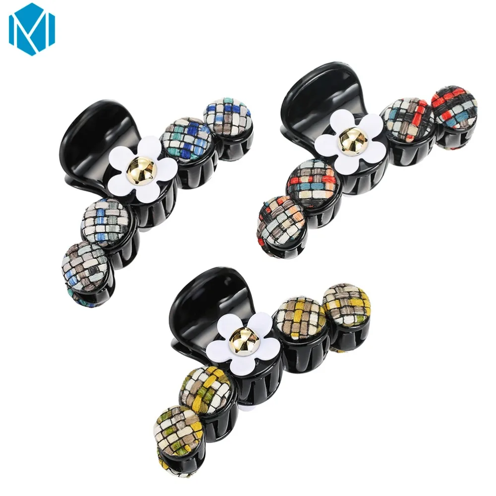 8cm New Arrival Fashion Hair Claws Flower Hair Clips For Women Korean Style Hair Comb Girls Cloth Round Shape Accesorios Pelo Women S Hair Accessories Aliexpress