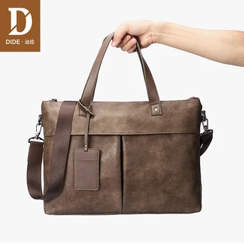 

DIDE PU leather laptop business bag handbag Men Crossbody Bag Men's Travel leather briefcase office bags for men
