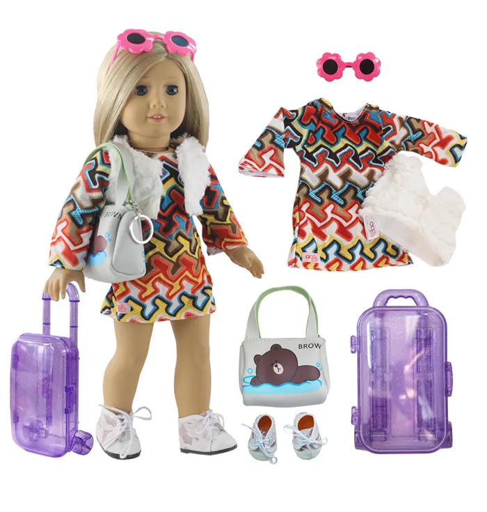 5 шт. модное Полосатое платье на бретелях для девочек 18 дюймов американская кукла подарки для детей
