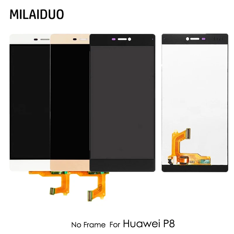

LCD Display For Huawei P8 GRA-UL00 GRA-TL00 GRA-CL00 Touch Screen Digitizer Assembly Replacement Black White Gold No Frame 5.2"