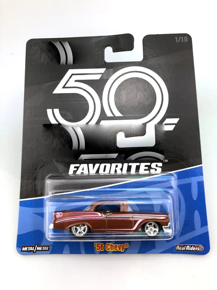 Hot Wheels 1: 64 спортивный автомобиль VOLKSWAGEN DATSUN 50th anniversary Коллекционное издание металлический литой автомобиль настоящие всадники игрушки - Цвет: CHEVY (FLF35-1)