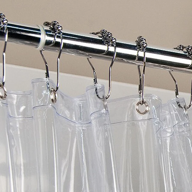 Online 12pcs Shower Curtain Ring Rustproof Hooks 12pcs Shower Curtain Ring Rustproof Hooks Glide Metal Rings For Bathroom Rods Curtains