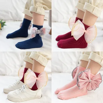 

Girl Socks Cotton Autumn Slim Children Bow Lovely Lace Socks Girl Baby Socks