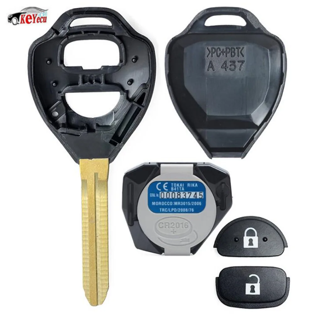 KEYECU дистанционный ключ(Tokai) 2 кнопки 433 МГц с чипом 4D67 для Toyota Hilux Vigo 2006-2011 MDL B41TA MDL G01TA