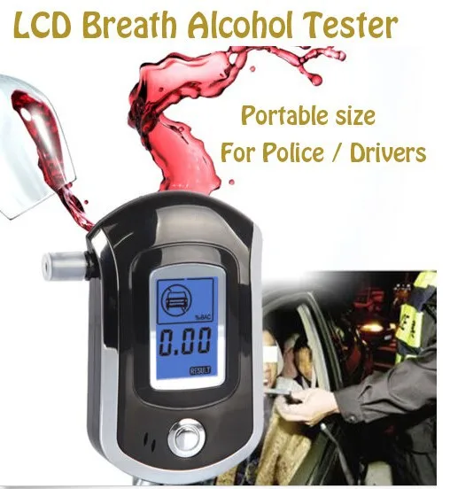 5 предметов в партии, моды Профессиональный мини Полиция цифровой ЖК-дисплей дыхательный алкогольный Тестер Алкотестер AT6000