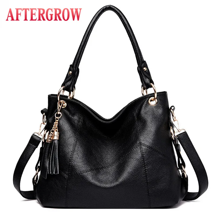 

Large Size Handbag Female Totes Bag Tassel Patchwork Soft Leather Women Hobos Bags Ladies Shoulder Bag Luis O V Sac A Main Femme