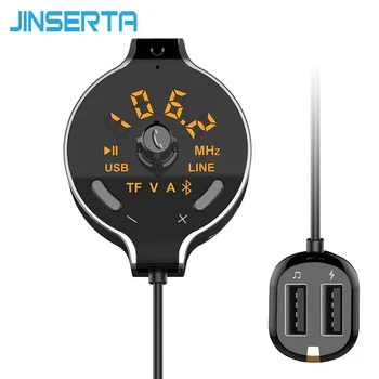 

JINSERTA FM Transmitter Bluetooth V4.2 Car Kit FM Modulator Aux Out Handsfree Call Car MP3 Player Radio TF A2DP Music Adapter