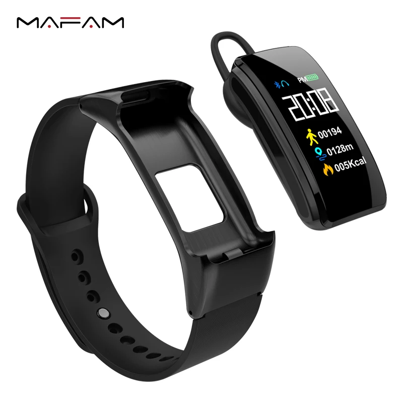 

MAFAM B31 Smart Talking Bracelet Bluetooth Earphone Band Fitness Tracker Heart Rate Monitor Smart Talking Clock Smart Watch