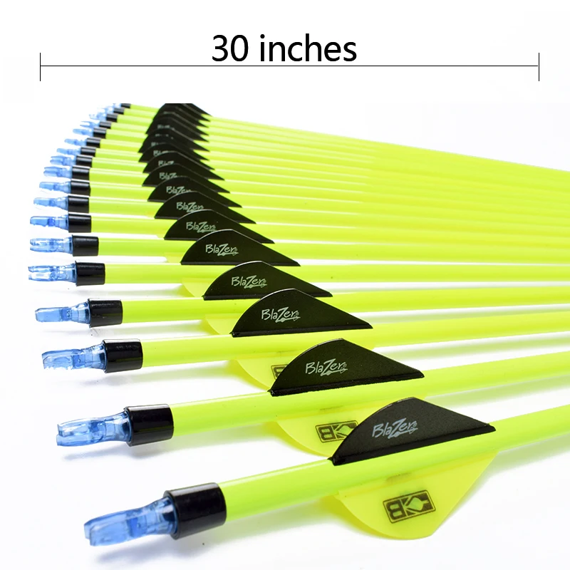 Hunting-Shooting-12PCS-Yellow-Carbon-Arrow-Replaceable-Arrow-30-Inches-Yellow-Black-Feather-For-Recurve-composite (4)