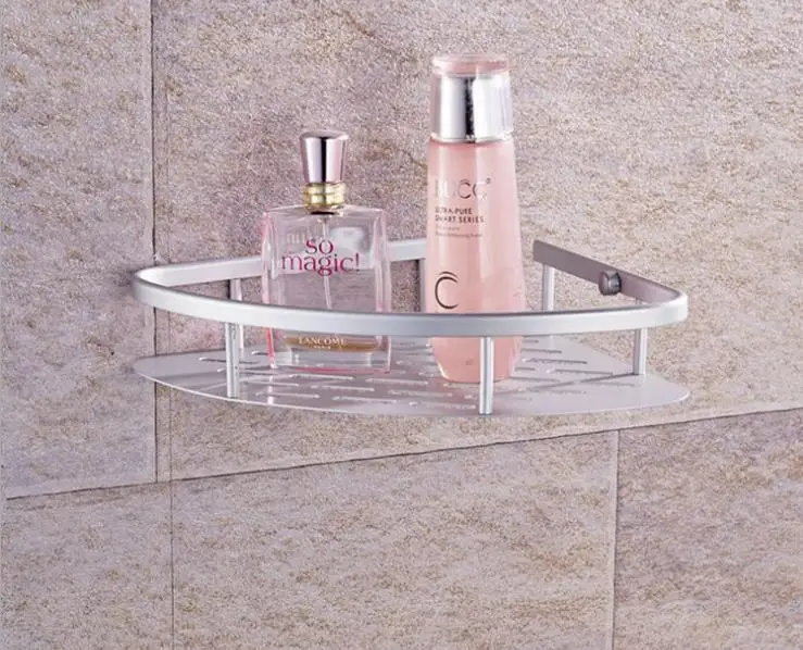 Aluminium bathroom basket corner shelf space A tripod bathroom corner