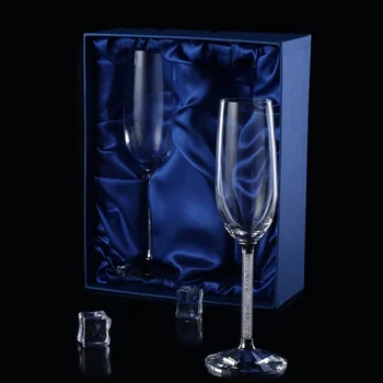 Kreatywna lampka do wina weselnego unikalne kieliszki do szampana krystaliczna strona prezent opiekania szklany kielich kryształowej rocznicy tanie i dobre opinie To Catch Fish ROUND Szkło Ekologiczne