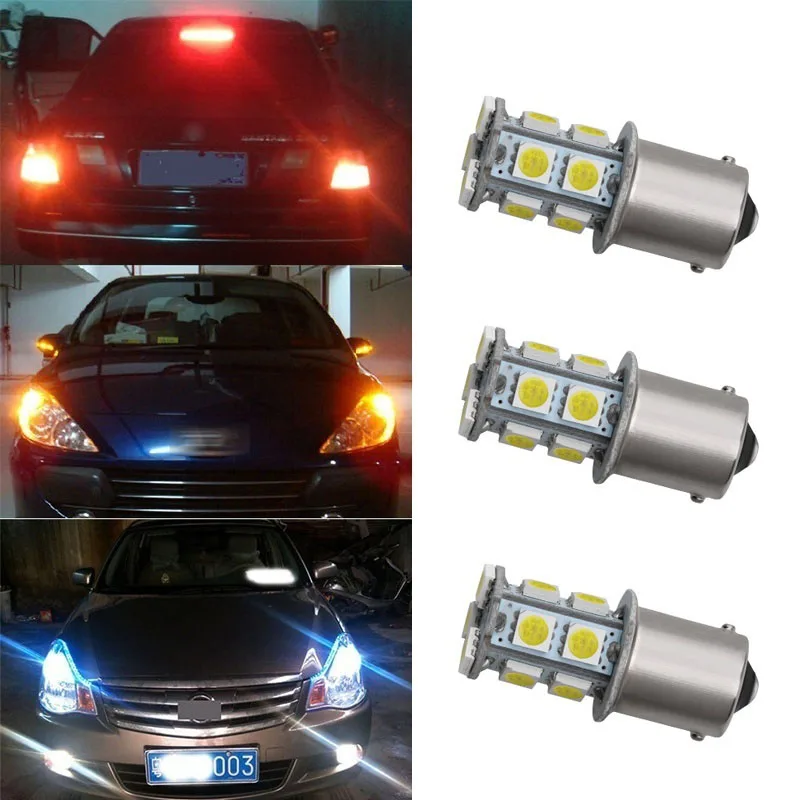 2 шт. T20 W21/5 W 7443 7440 W21W S25/1156/1157/BA15S Автомобильные светодиодные лампы 12V LED 5050 13SMD задние