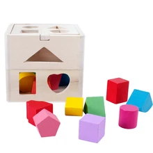 Геометрический фигурный сортер, деревянная, развивающая коробка, обучающие игры для малышей, От 1 до 3 лет