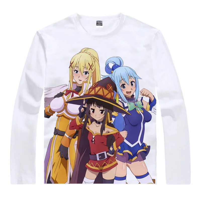 Style 12 Kazuma Sato Aqua футболка KonoSuba God's Blessing на этом прекрасном мире Мужская футболка Повседневная Винтажная футболка рубашки с длинными рукавами - Цвет: Style 12