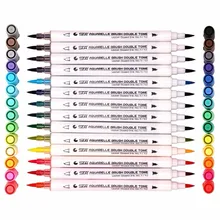 Художественные маркерные ручки с двумя наконечниками, ручки-пули и цветные маркеры для раскрашивания для детей и взрослых, 14 ручек