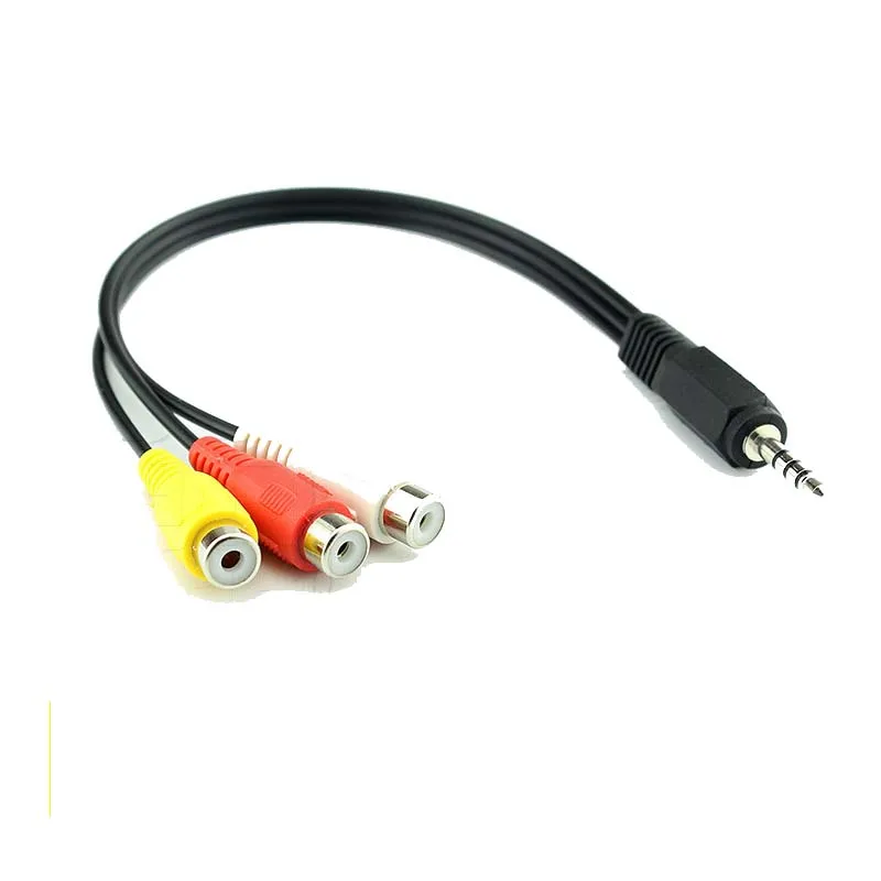 

3 RCA 3rca Female to 3.5MM Jack M/F Video Audio Cable Adapter cord NEW
