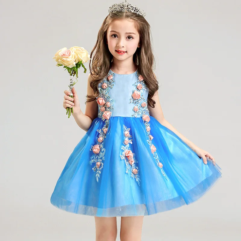 

Trolls Limited Silk Vestidos Mujer Vestido Infantil Children's Dresses Princess Summer 2019 New Flower Fairy Dresse Clothes