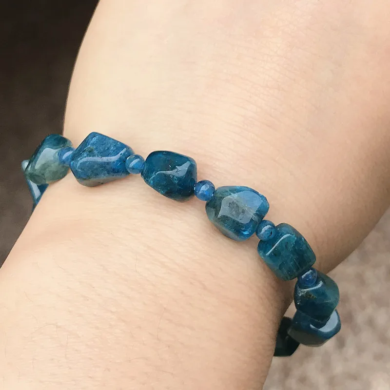 Природа кианитовый камень 12-18 мм неправильной формы бусины браслет для женщин мужчин девочек подарок Природа синий не Синтетический